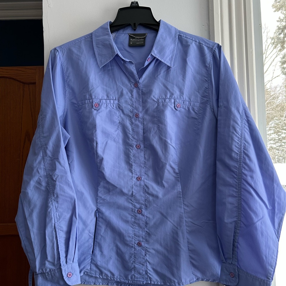 Kathmandu Periwinkle No Fly Zone Button-Up Shirt